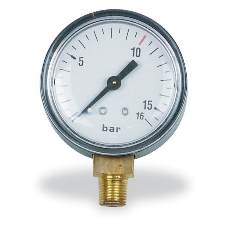 Manomètre, cadran de 50 mm, 1/8 BSPT, manomètre axial, manomètre de  pression d'air, connexion arrière pour air, eau, huile, gaz(0-60psi 0-4bar)